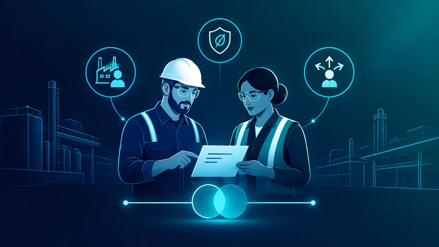 A plant leader and EHS professional align role expectations, floor presence, and decision authority